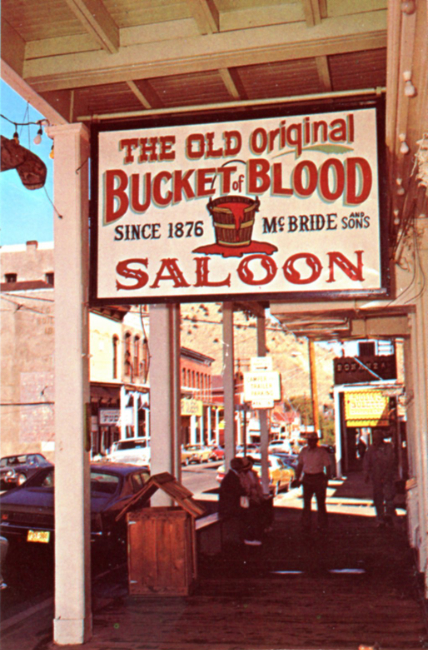 Bucket of Blood Saloon in Virgina City, Nevada, in the 1970s