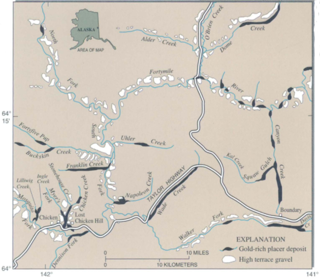 Map of Canyon Creek, Eagle District, Alaska