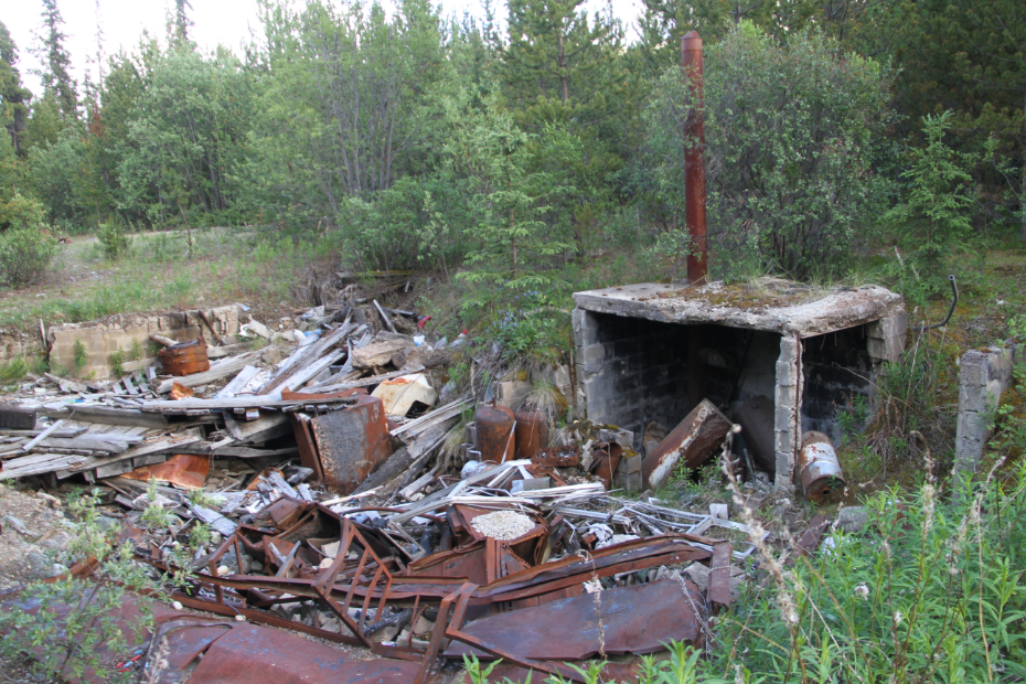 The site of the Message Post Lodge, at Km 1111.7 on the Alaska Highway, in 2017