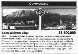 Kluane Wilderness Village, Alaska Highway, 2001
