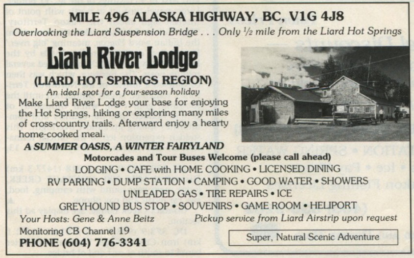 Liard River Lodge on the Alaska Highway, 1992