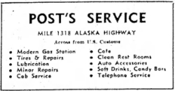 Post's Service, Alaska Highway, 1954