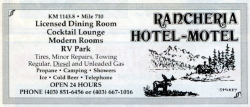 Ad for Rancheria Lodge, Alaska Highway, 1992