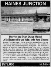 Ad for Star Dust Motel, Alaska Highway