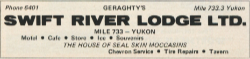 Swift River Lodge, Ad in The Milepost, 1971 edition