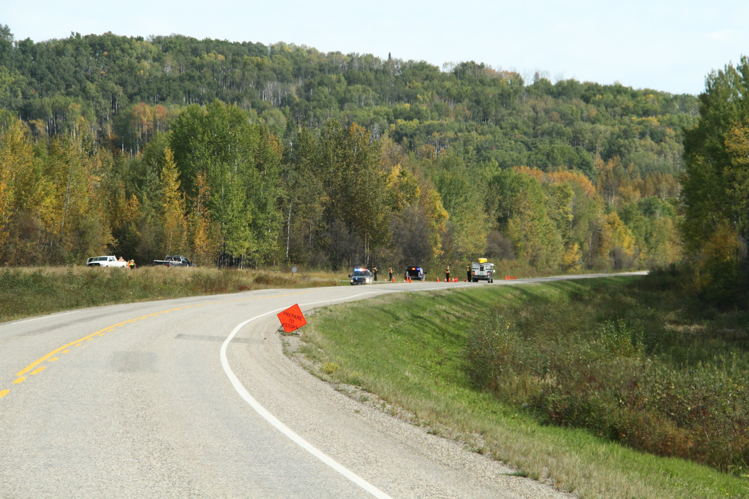 Fish and game check on the Alaska Highway