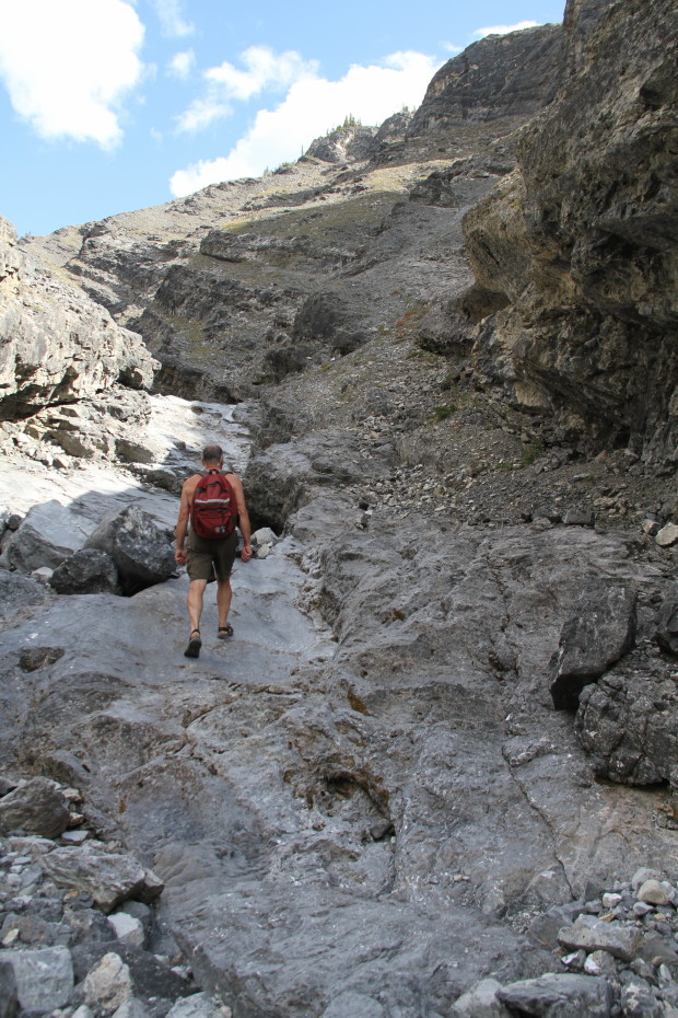 Hiking the canyons at Muncho Lake, BC