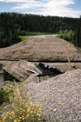 Collapsed Iron Creek culvert, Alaska Highway, 2001