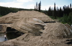 Collapsed Iron Creek culvert, Alaska Highway, 2001