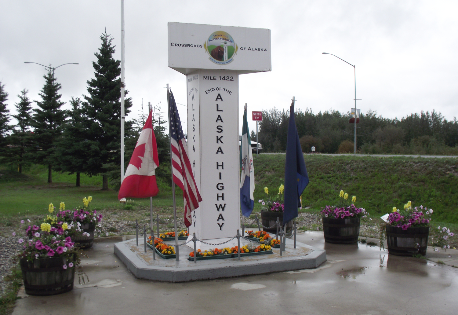 The 'End of the Alaska Highway monument at Delta Junction, Alaska - Historic Mile 1422.