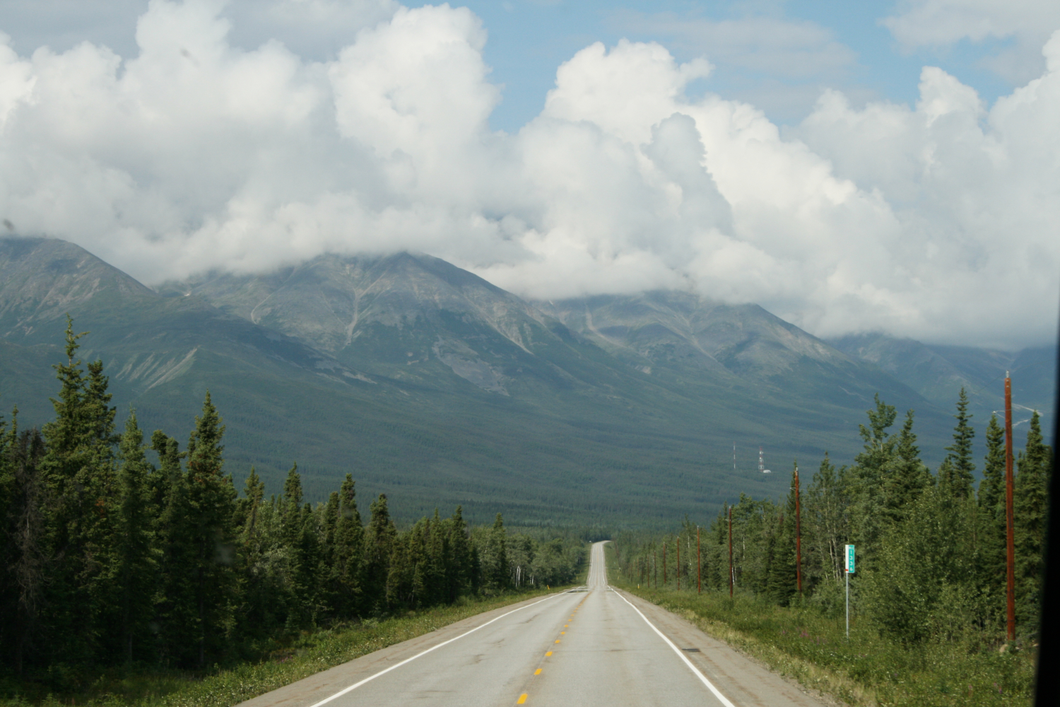 Mile 1336 milepost, Alaska Highway