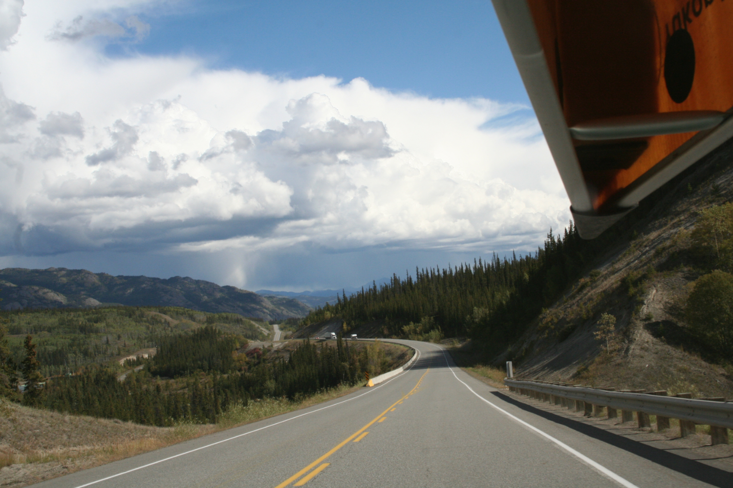 Southbound on the Alaska Highway at Km 1395