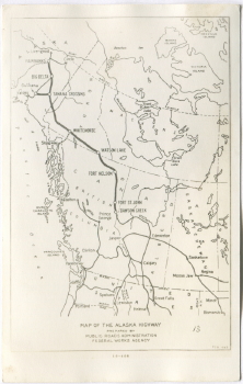 Alaska Highway postcard, 1943-44