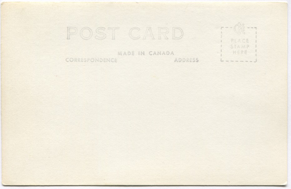 Reverse of postcard showing 