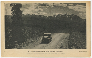 Alaska Highway postcard, 1943-44