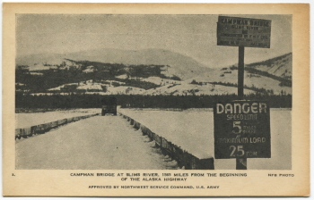Alaska Highway postcard, 1943-44