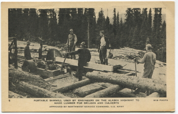Alaska Highway postcard, 1943-44