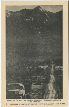 Alaska Highway postcard, 1943-44