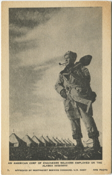 Alaska Highway postcard, 1943-44