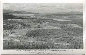 Alaska Highway postcard, 1943-44