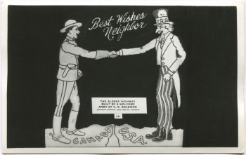 Alaska Highway postcard, 1943-44