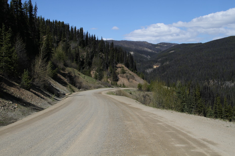 The view ahead 12.7 km from the bottom of the Bella Coola hill