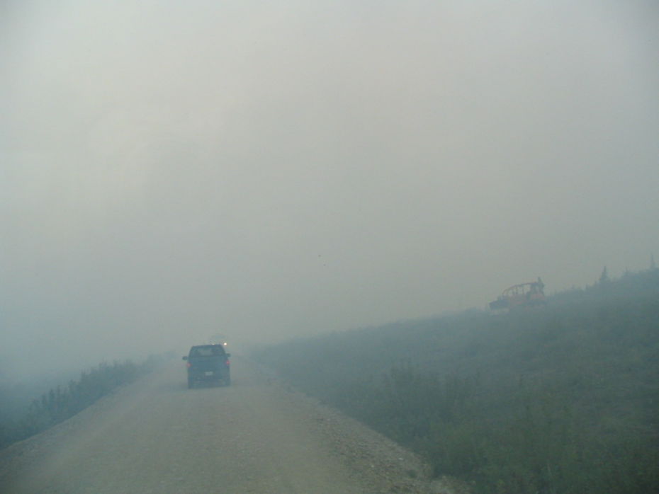 Forest fire on the Taylor Highway, Alaska