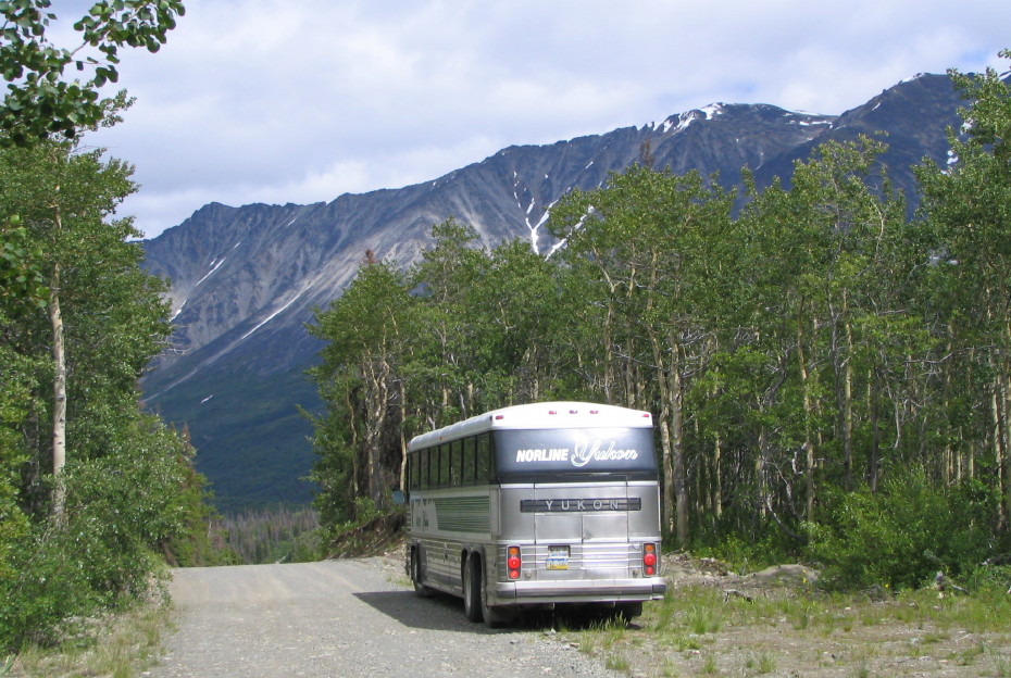 Motorcoach on the Dalton Post road, BC