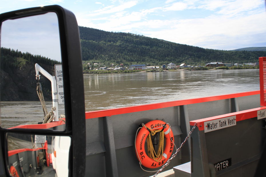 Crossing the Yukon River by Ferry at Dawson City, Yukon