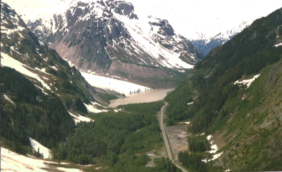 Aerial view of the Bear Glacier, Stewart, BC, in 1985