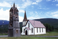 A photo of a church in Kitwanaga, BC