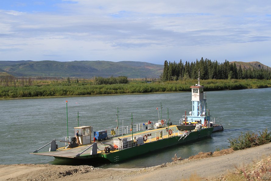 The Minto Mine's private ferry across the Yukon River