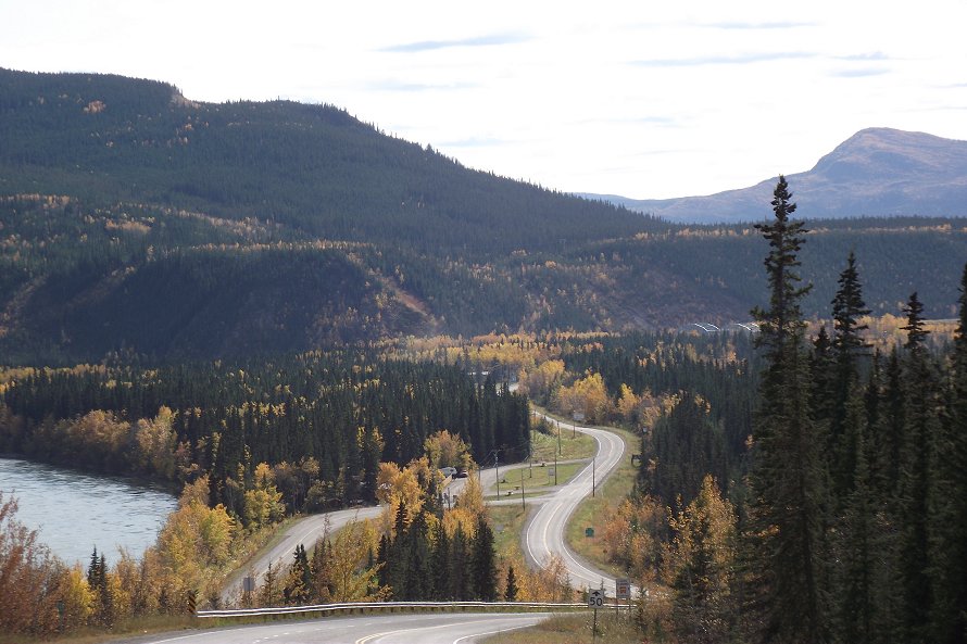 The North Klondike Highway at Carmacks, Yukon