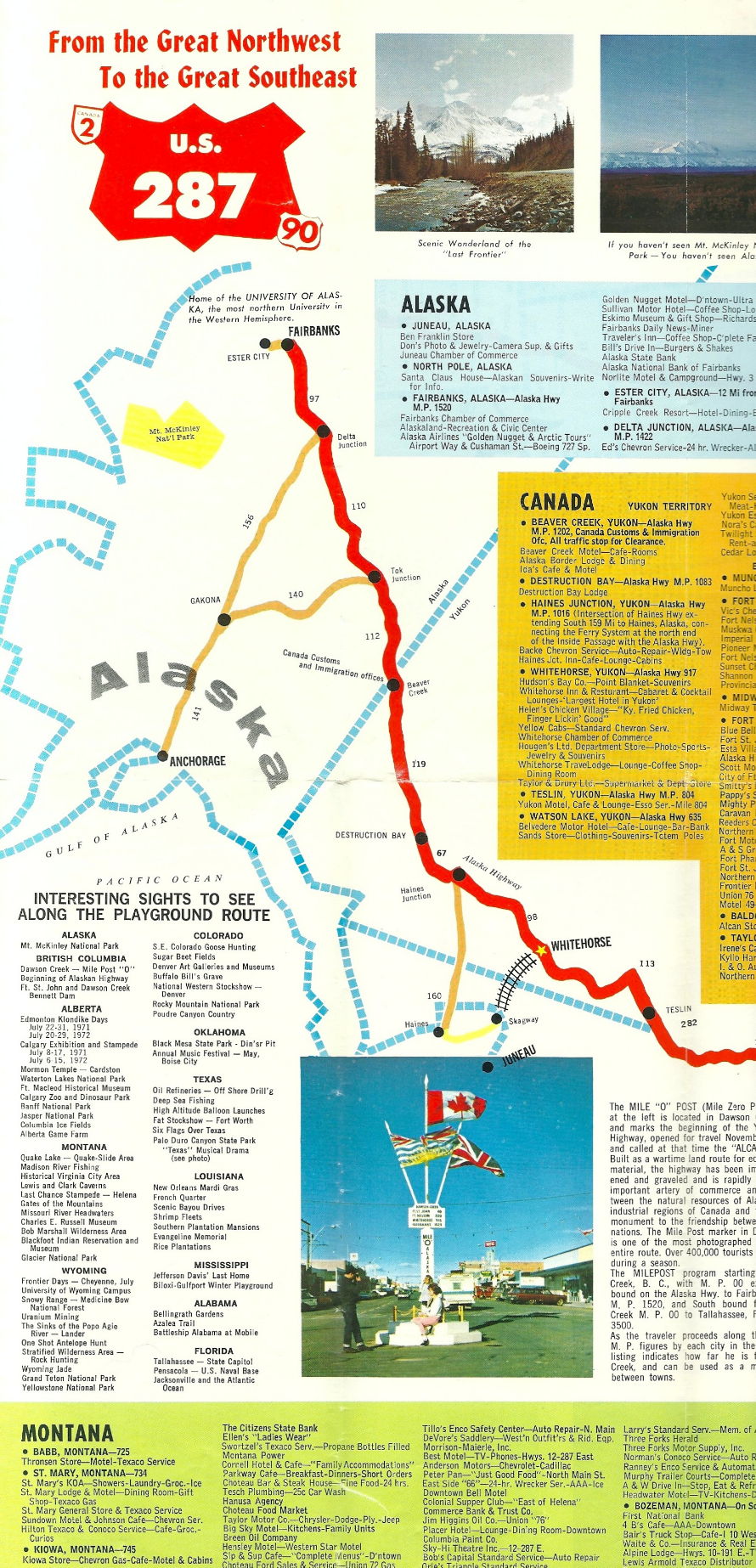 U.S. Highway 287, Florida to Alaska