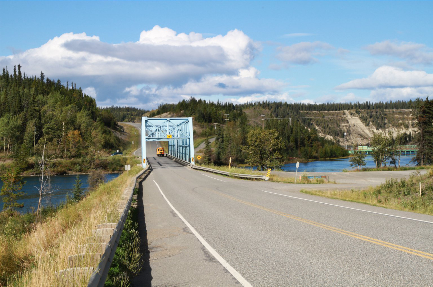 The Yukon River Bridge east of Whitehorse in 2020.