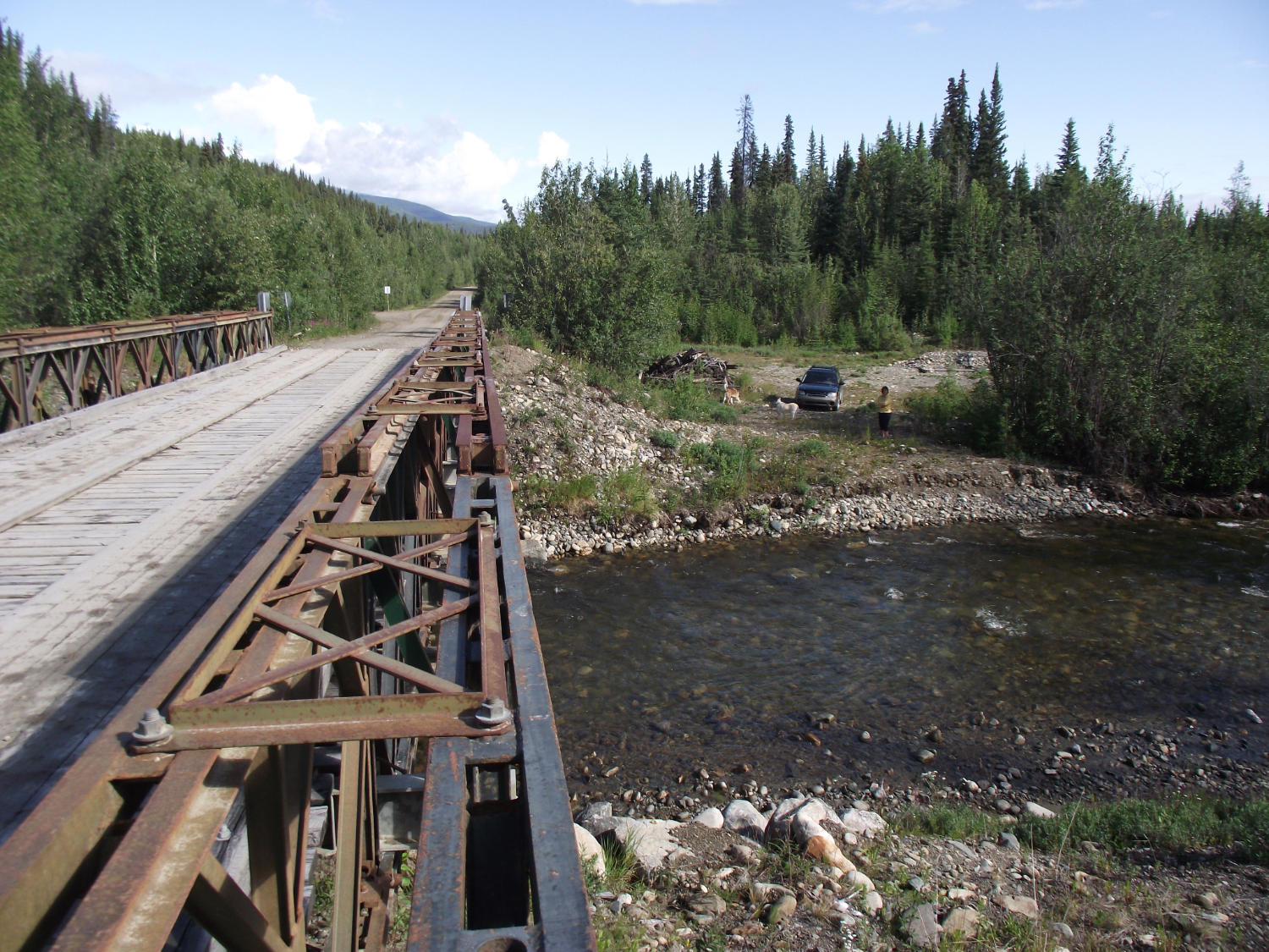 The Evelyn Creek Bailey bridge on the Canol Road - July 31, 2011.