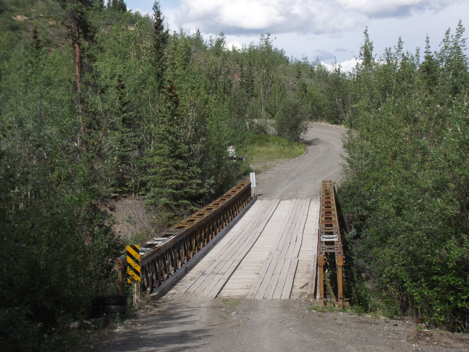 The Lapie River Bailey bridge over the canyon at Km 212.9 of the South Canol Road, 2011