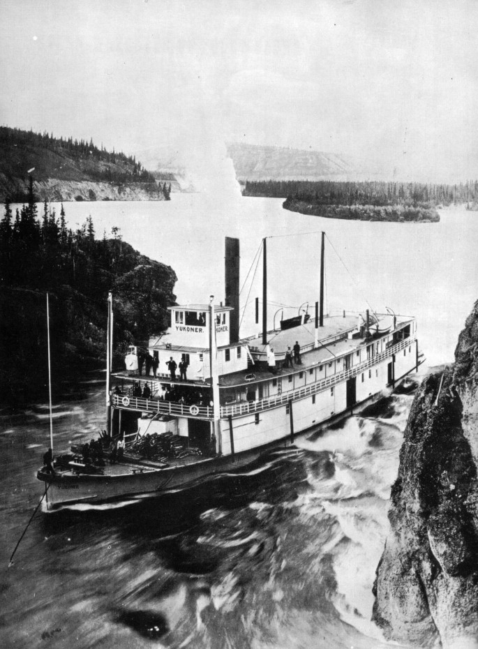 Sternwheeler Yukoner in Five Finger Rapids, Yukon