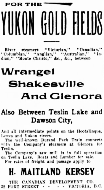 Canadian Development Company ad - June 5, 1898