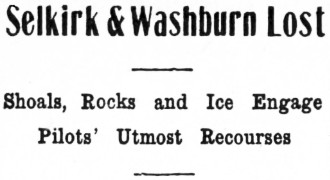 Yukon River Steamers Selkirk & Washburn Lost, 1920