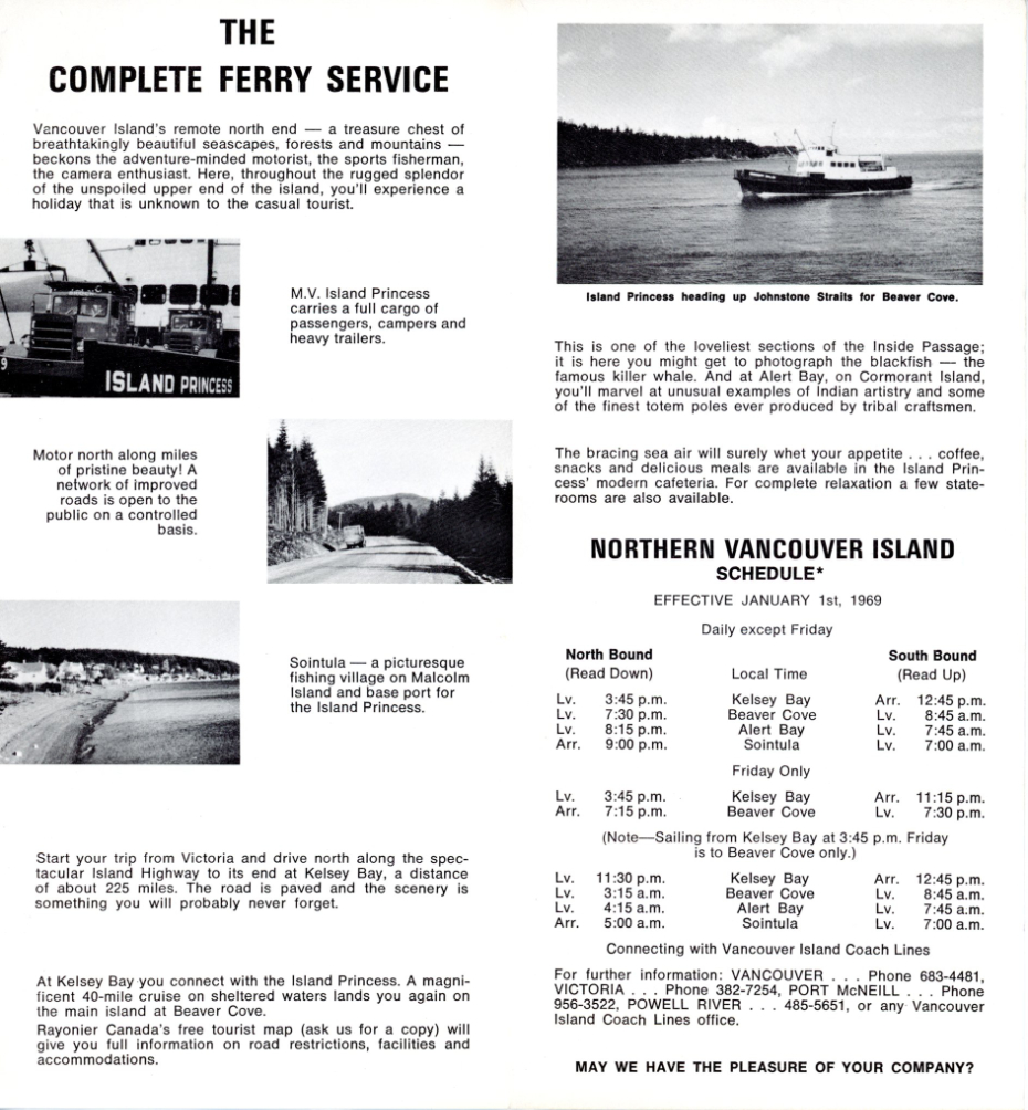 Coast Ferries, Island Princess, 1969