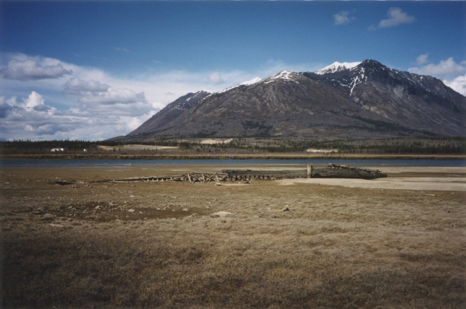 Wreckage of the sternwheeler Gleaner at Carcross, Yukon, on May 17, 2001.