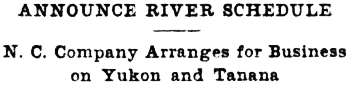 Headline: Northern Commercial Company River Fleet Schedule