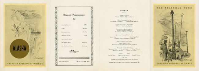 Canadian National Steamship Prince Robert - July 28, 1937 dinner menu