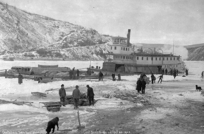 A photo of the Yukon River sternwheeler Prospector at Dawson on October 20, 1903.