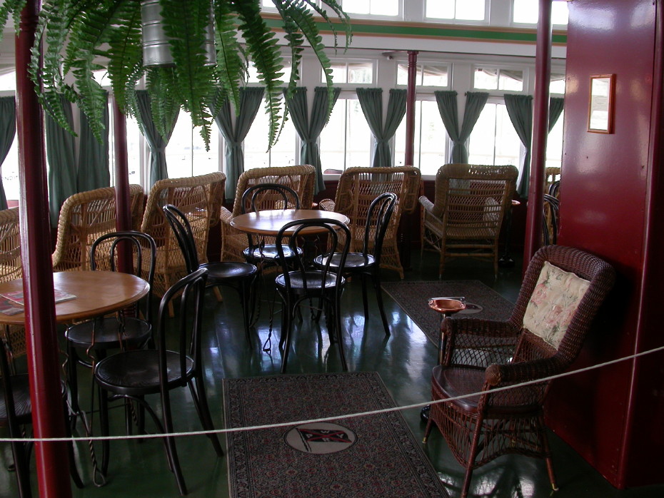 The lounge on the Yukon River sternwheeler Klondike