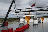 The saloon deck of the Yukon River sternwheeler Klondike