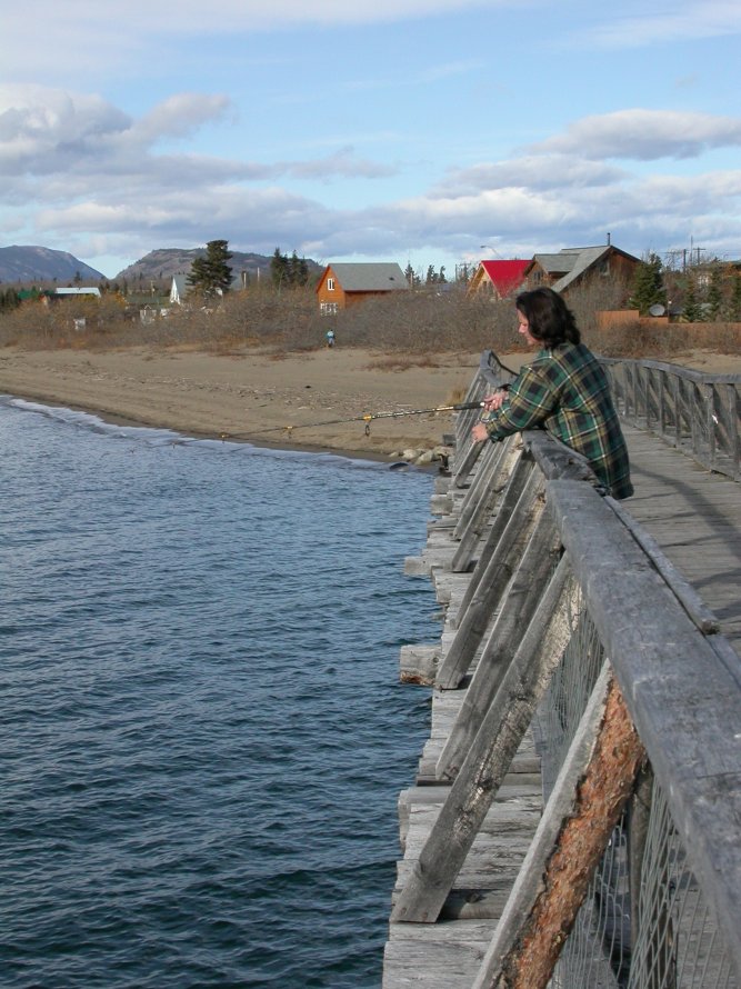 Fishing for Arctic Grayling at Carcross, Yukon, in 2007