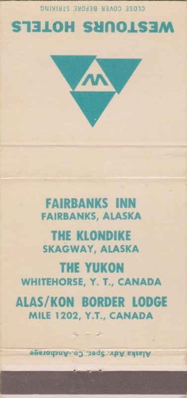 Matchbook from the Yukon Hotel, 1969