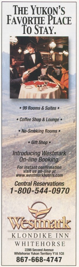 Ad for the Westmark Klondike Inn in The Milepost, 2003.